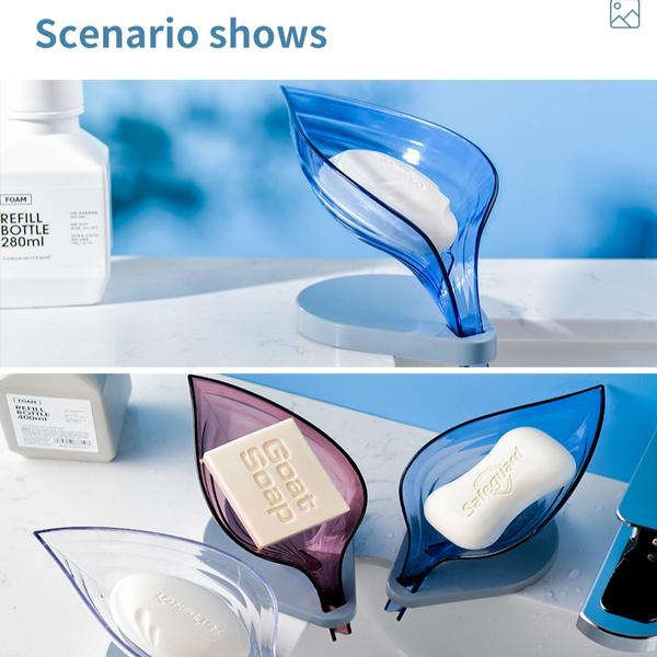 1097 Leaf Shape Soap Box Self Draining Bathroom Soap Holder - SkyShopy 1097 Leaf Shape Soap Box Self Draining Bathroom Soap Holder - SkyShopy